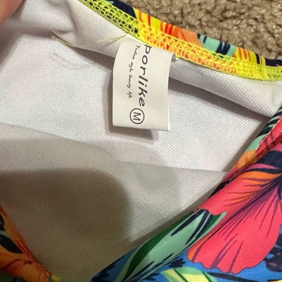 SPORLIKE Women Ruffle High Waist Swimsuit - Picture 2 of 4